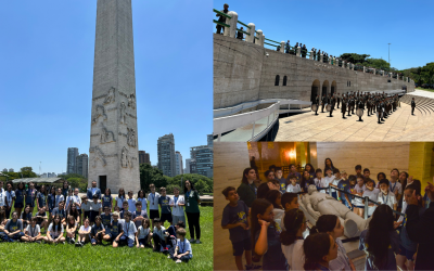 Estudantes do Sanfra participam de ato solene pelo Dia da Bandeira