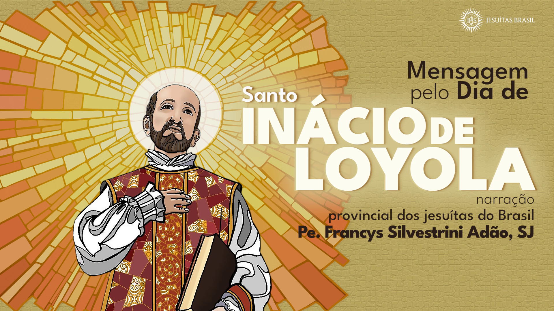 Pe. Francys Silvestrini Adão, SJ, provincial dos jesuítas do Brasil, grava mensagem pelo Dia de Santo Inácio de Loyola