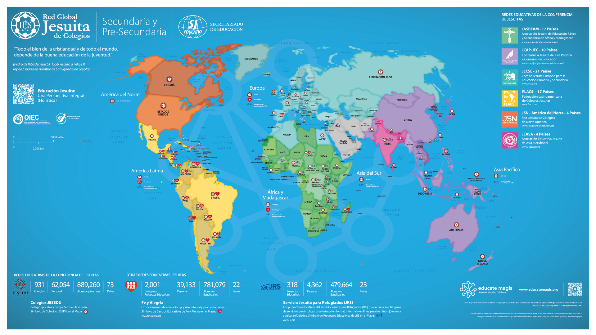 Educate Magis lança a 10ª edição do Mapa Global da Rede Global Jesuíta de Colégios (RGJC)